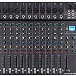 Depusheng DT12 Studio Audio Mixer 12-Channel DJ Sound Controller Interface w/USB Drive for Computer Recording Input, XLR Microphone Jack, 48V Power, RCA Input/Output for Professional and Beginners | DJBJoRN