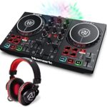 DJ Controller Bundle - USB DJ Set with Party Lights, 2 Decks, DJ Mixer, Audio Interface and DJ Headphones - Numark Party Mix II and HF175 | DJBJoRN